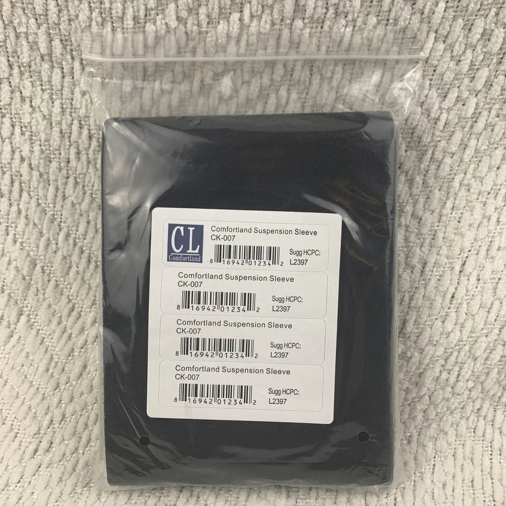 NEW Comfortland CK-007 Knee Brace Suspension Sleeve L2397 Black Comfort Land